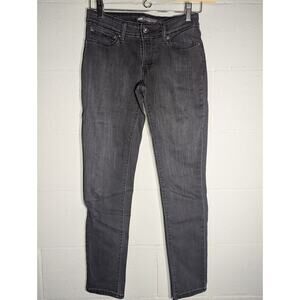 Levi's Womens Demi Curve Mid Rise SKINNY JEANS Pants Casual Black‎ Sz 4/27